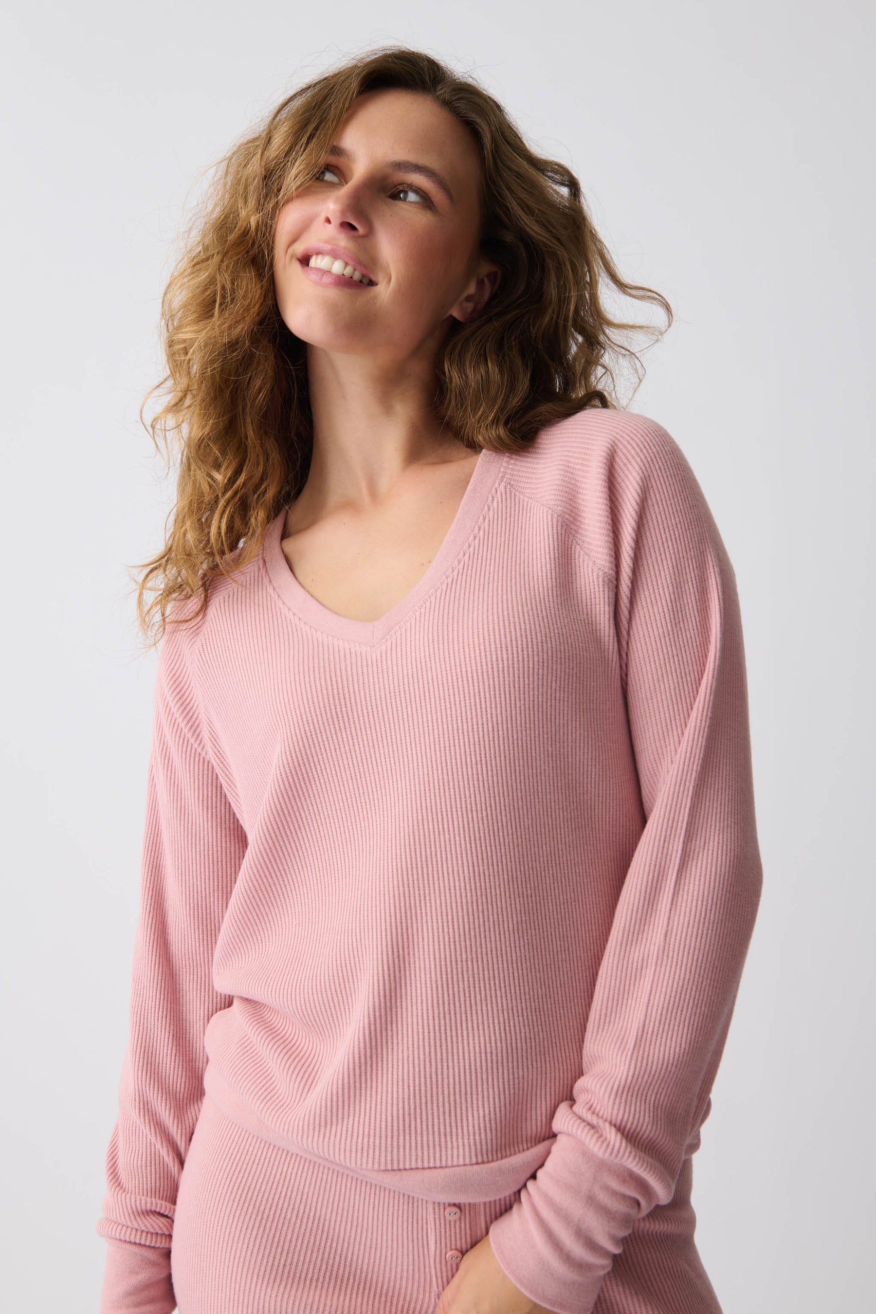 PJ Salvage Textured Essentials Long Sleeve Top #RITELS1