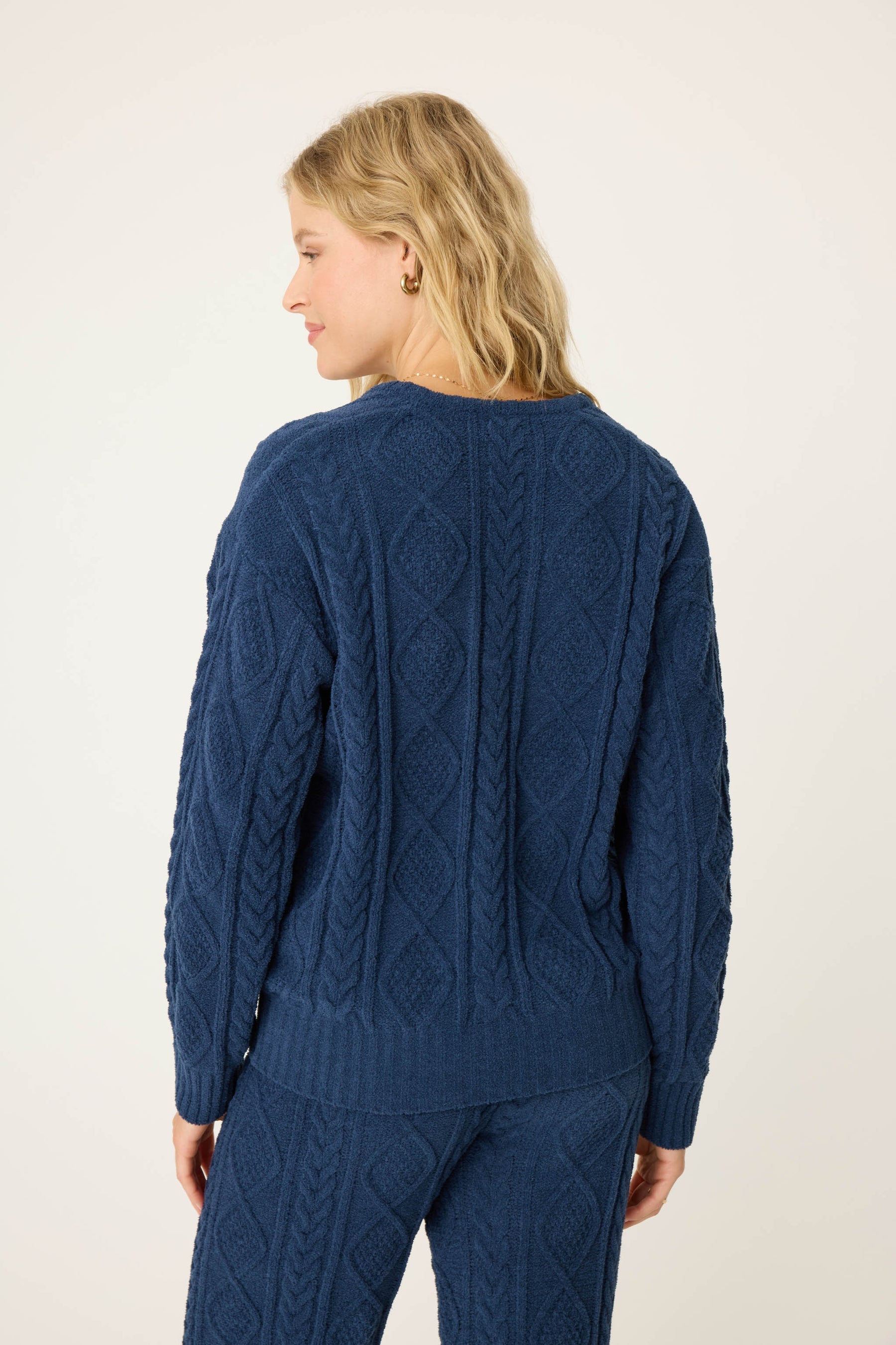 PJ Salvage Chenille Cable Knit Lounge Long Sleeve Top #RQCLLS