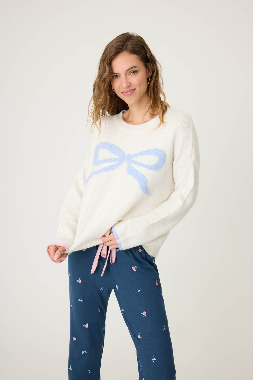 PJ Salvage English Rose Bow Snuggle Sweater #RSERLS3PJ