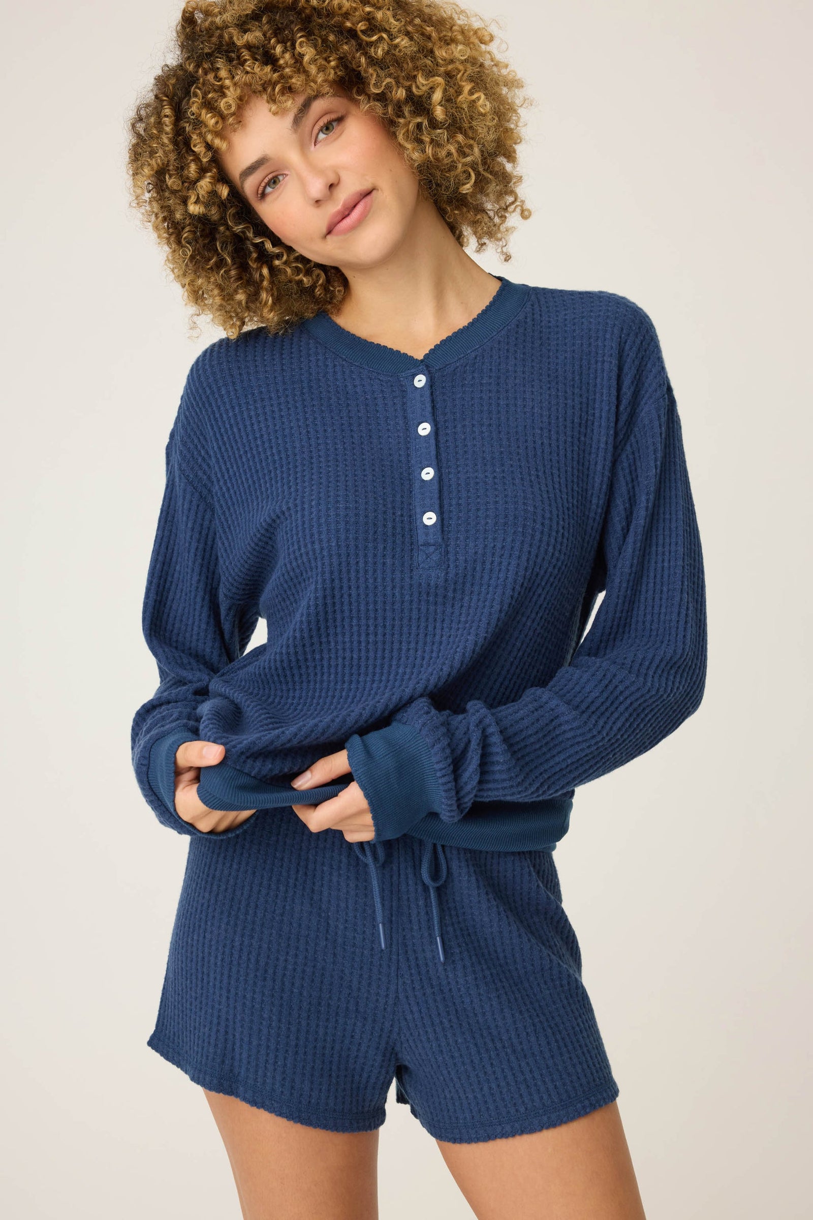 PJ Salvage Morning Waffles Long Sleeve Top #RUMWLS