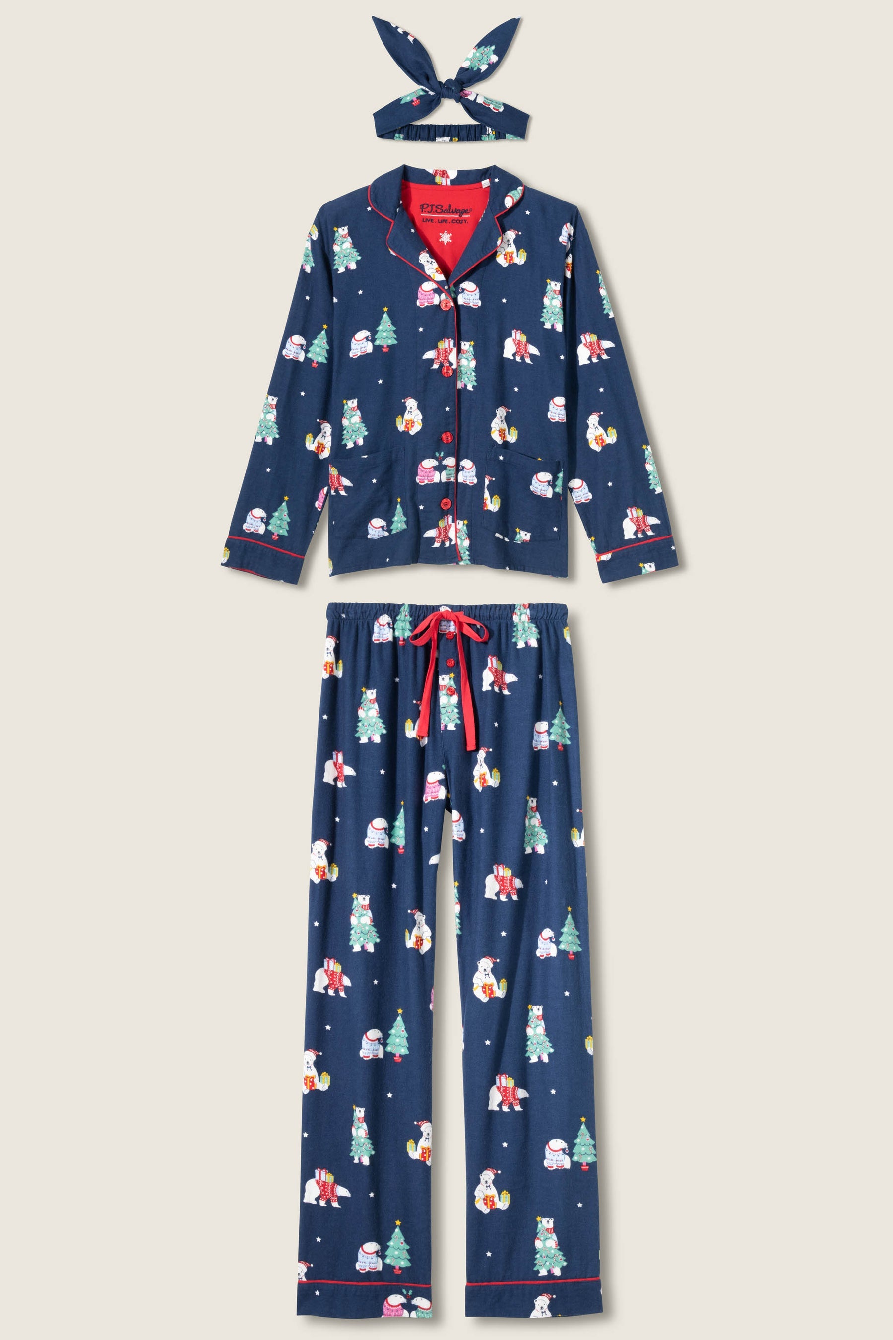 *** PJ Salvage Bearly Awake Flannel PJ Set #RVFLPJ