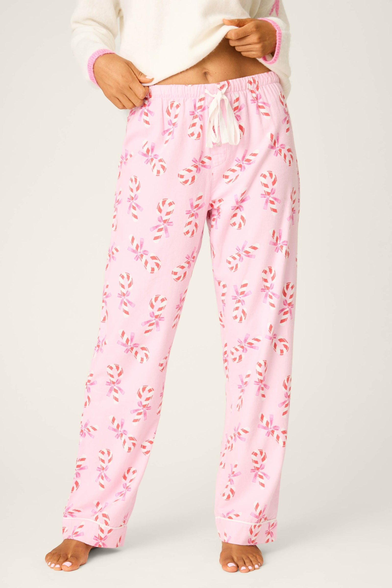*** PJ Salvage Sweeter Than Sugar Candy Cane Print  Flannel Pants #RVFLP