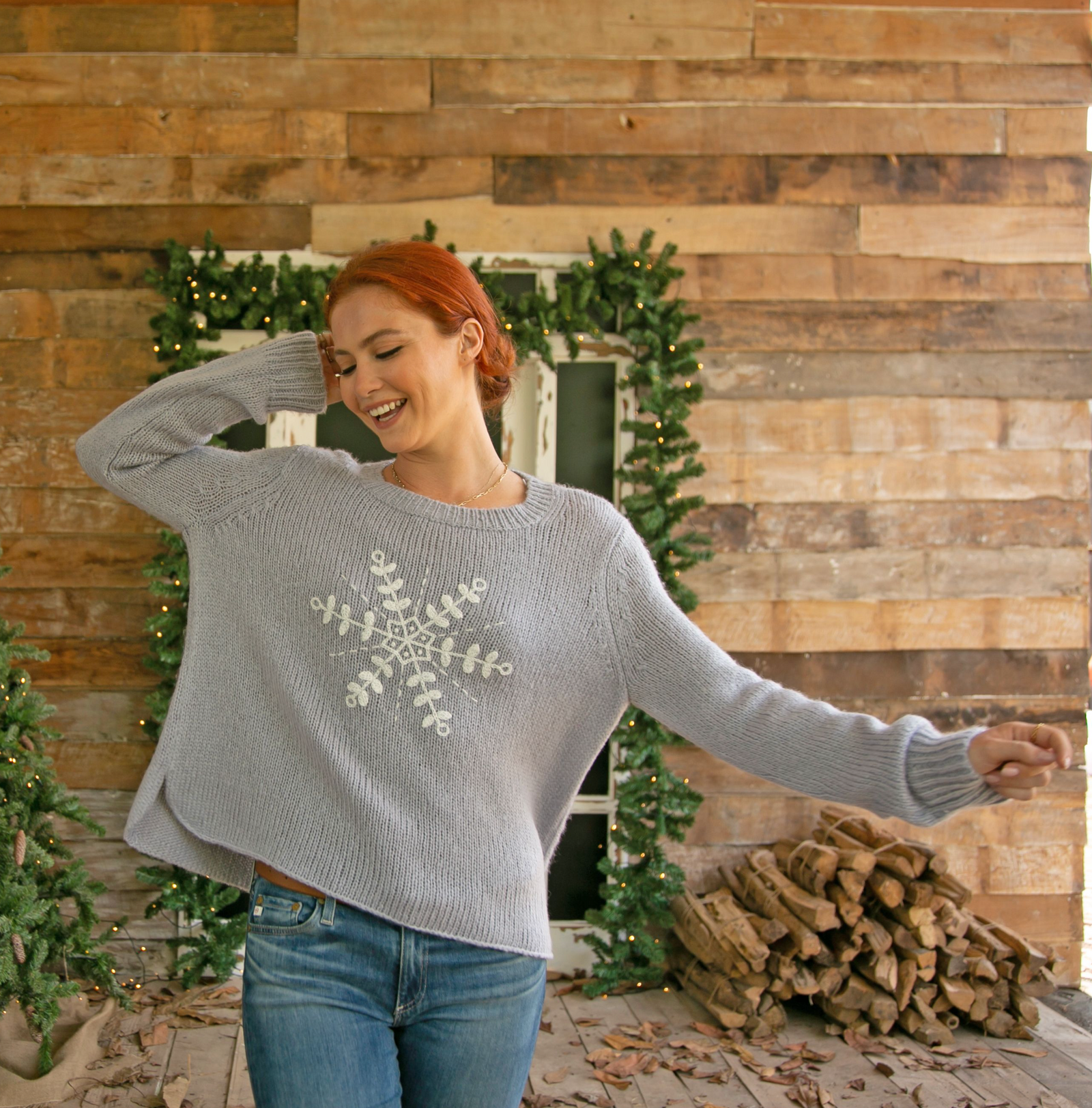 ***Wooden Ships Clara Embroidered Crew Chunky #189