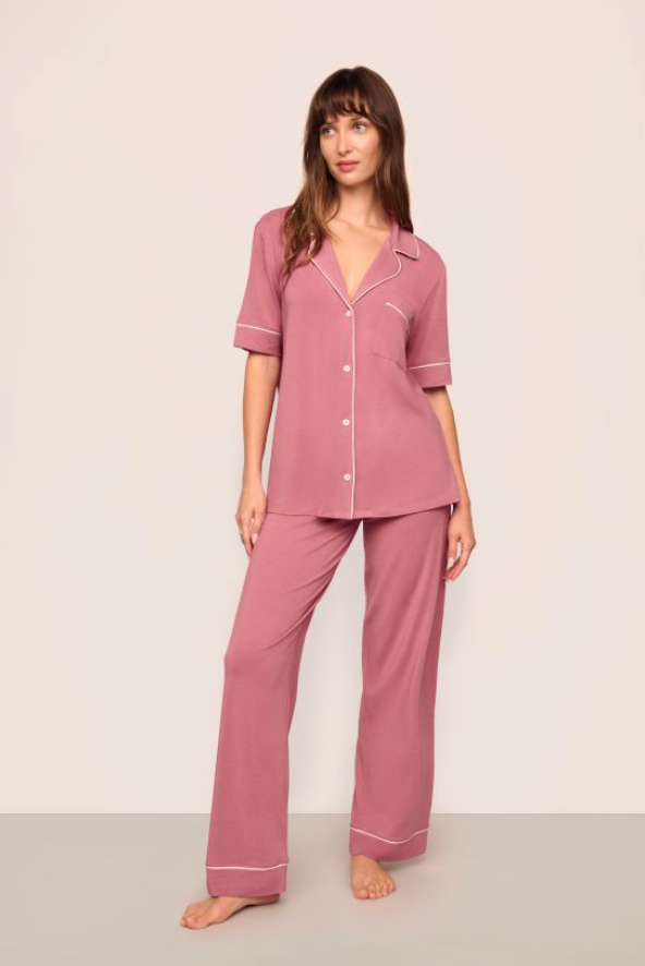 Eberjey Gisele Short Sleeve Long Pants PJ Set #PJ1018TSZ