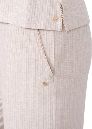 Latte Love Pointelle Long Sleeve Top and Wide Pant Set #LW11KS355