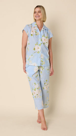 The Cat's Pajamas Blue Floral Capri Set #225-791