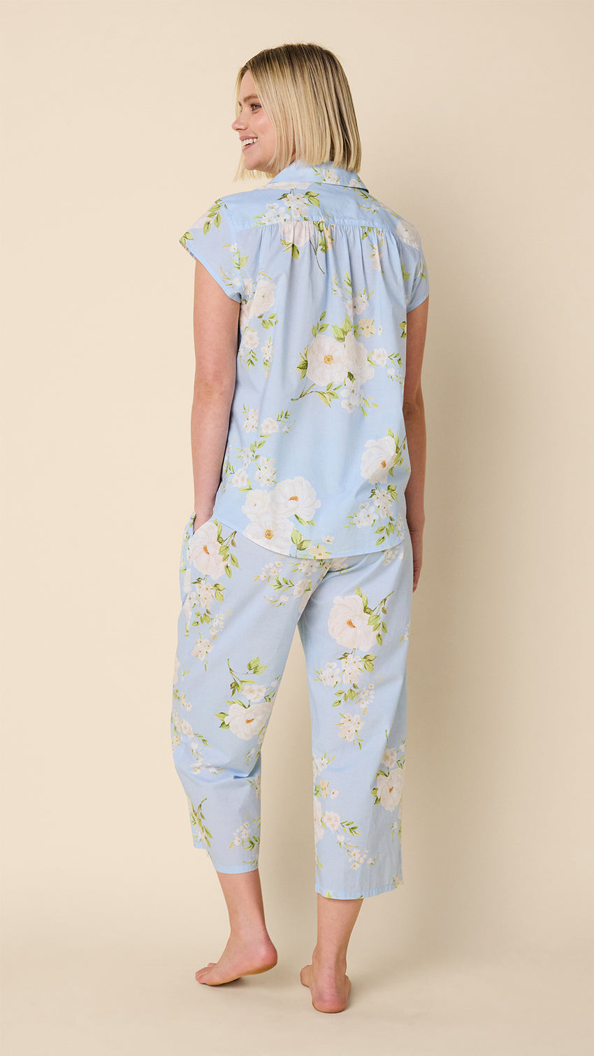 The Cat's Pajamas Blue Floral Capri Set #225-791