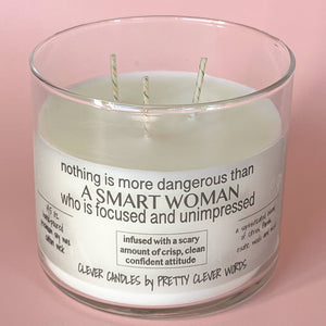 Pretty Clever Words - Focused women - 14.5 oz soy citrus bergamot blend candle