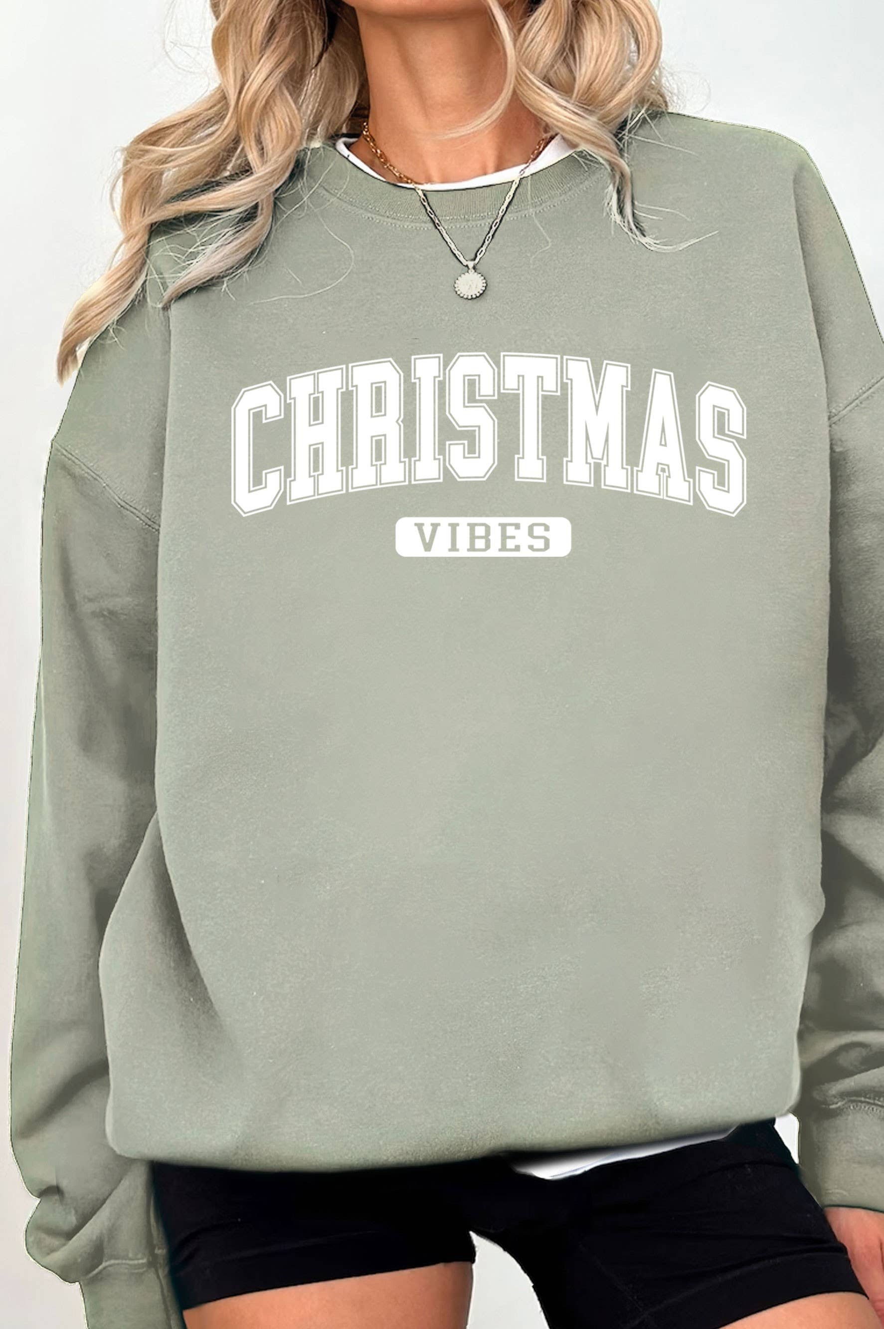*** Rustee Clothing - CHRISTMAS VIBES GRAPHIC BRUSHED SWEATSHIRTS
