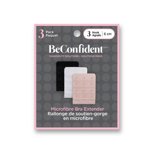 BeConfident Fashion Fit Solutions - Bra Extenders Multi-Packs (Beige, White, Black)