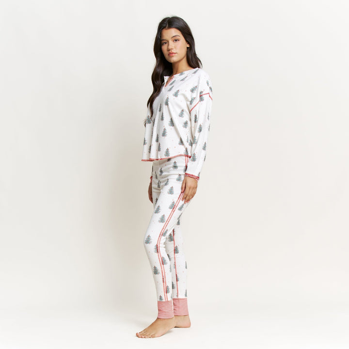 *** Honeydew Intimates Back in Bed Long Henley Set #96194