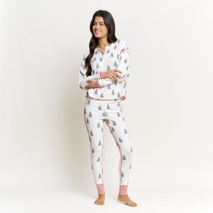 *** Honeydew Intimates Back in Bed Long Henley Set #96194