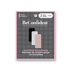 BeConfident Fashion Fit Solutions - Bra Extenders Multi-Packs (Beige, White, Black)