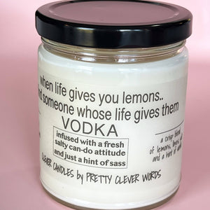 Pretty Clever Words - Vanilla Lime Clever 9 oz candle - when life gives you lemons