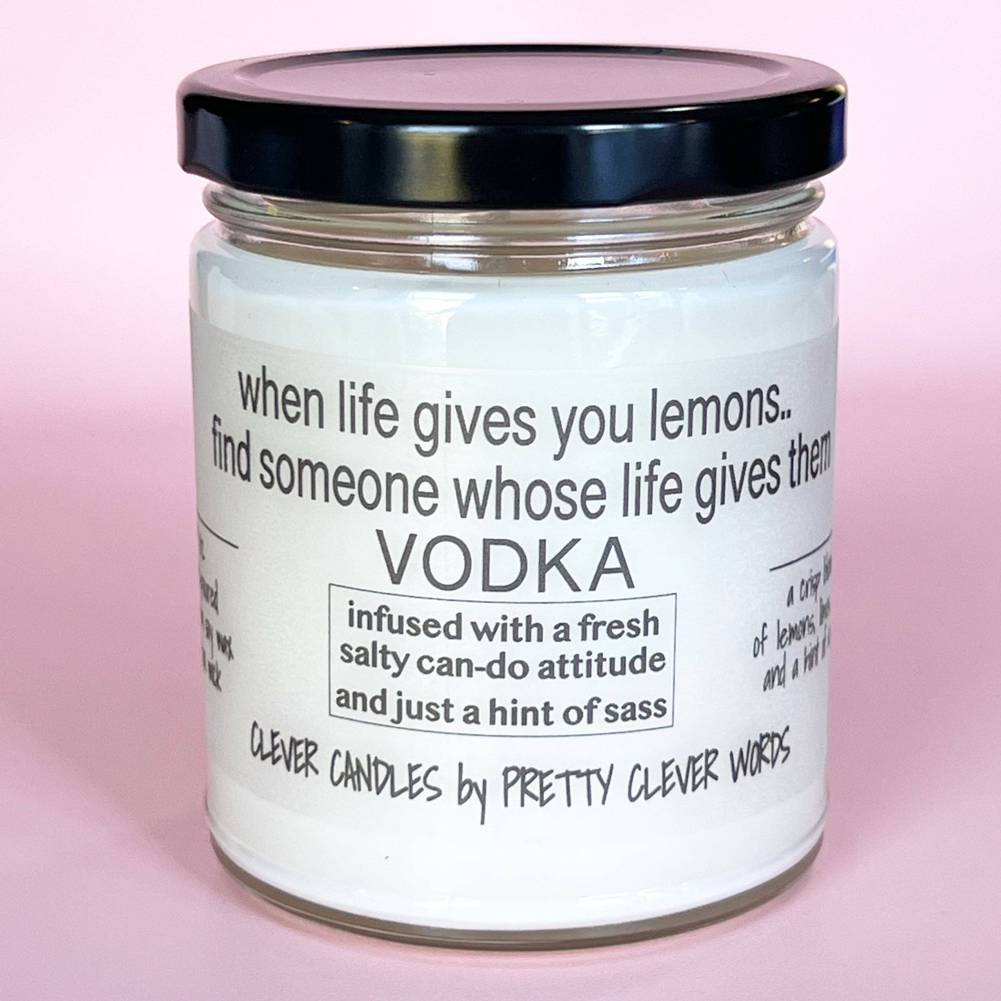 Pretty Clever Words - Vanilla Lime Clever 9 oz candle - when life gives you lemons