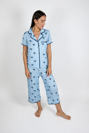 Aspen Dream Cute Stitching Cropped Pajama #CUTECROPPJ