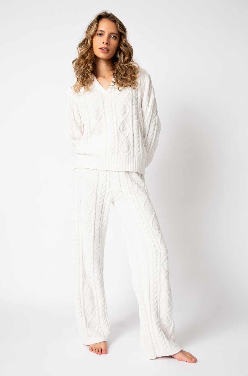 PJ Salvage Cozy Chenille Cable Knit Pants #RPCLP