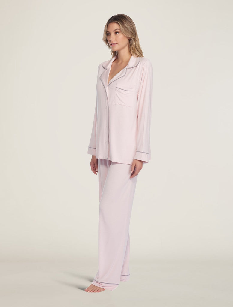 Barefoot Dreams Luxe Milk Jersey Piped Pajama Set #BDWLM0186