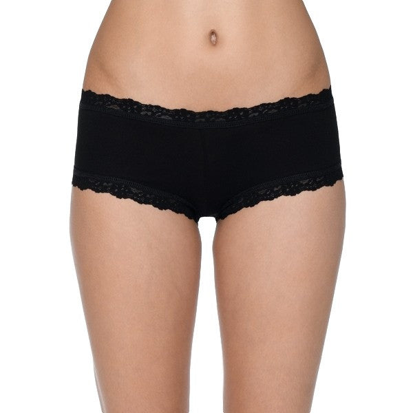 Hanky Panky Organic Cotton Boyshort with Lace 891281