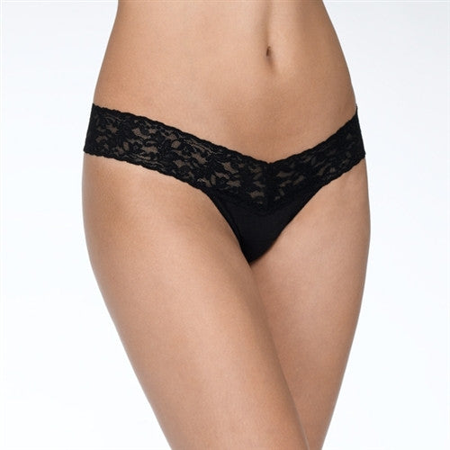 Hanky Panky Organic Cotton Low Rise Thong with Lace 891581