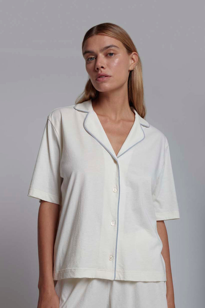 Skin Worldwide Organic Cotton Modern Essentals Cayla Short PJ Set with Pockets #OJ207