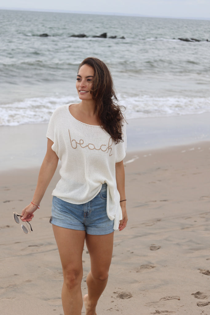 Wooden Ships To The Beach Cotton Tee