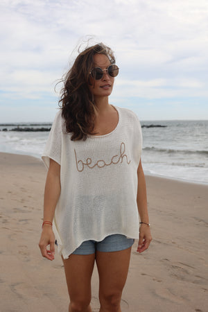 Wooden Ships To The Beach Cotton Tee