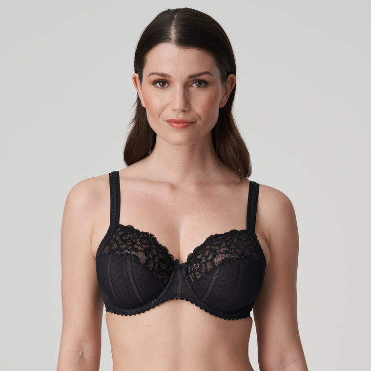Black 30B Bra With Shiny Bow In Middle Of Cups